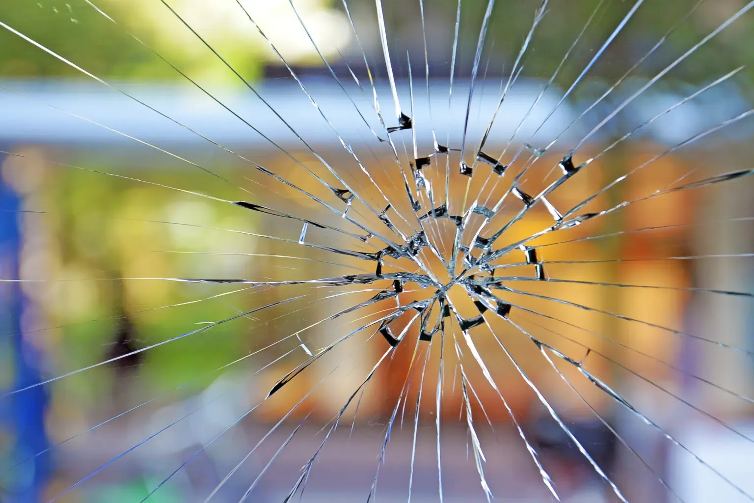 A broken window in a house